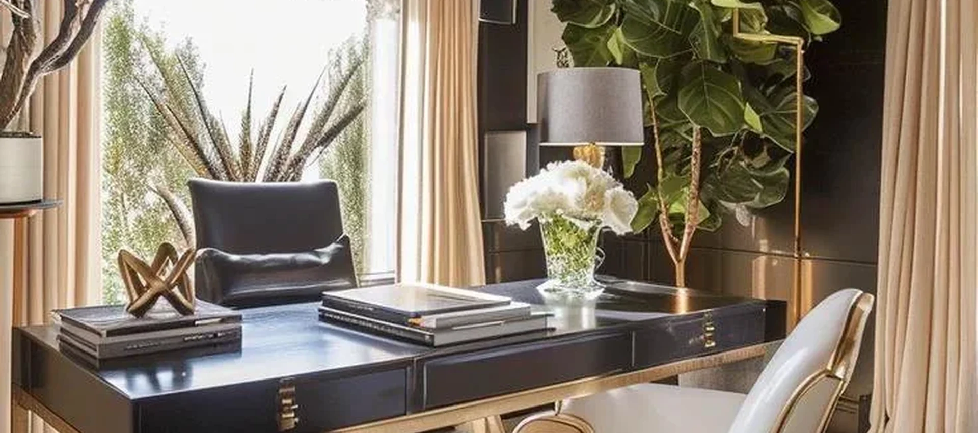 Luxury black and gold executive office